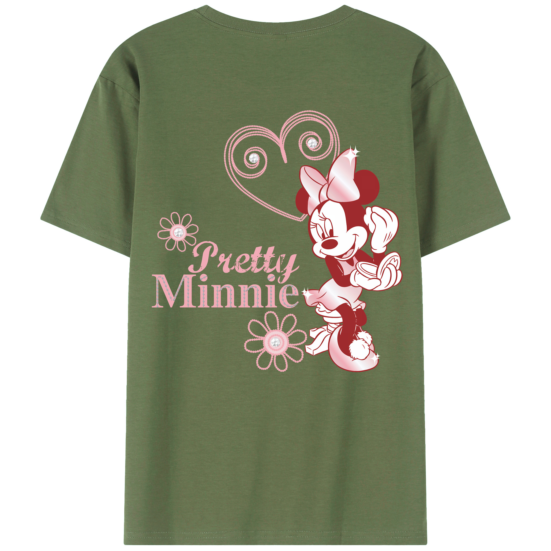 （画像用） ミッキーマウス Mickey Mouse 綿100％ メンズ半袖Tシャツ（バックプリント） 通気性